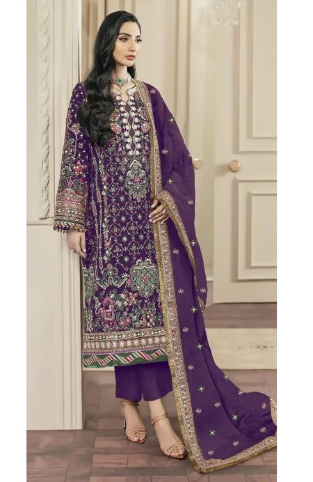 Bilqis B 287 A To D Nc Chiffon Embroidery Readymade Pakistani Suits